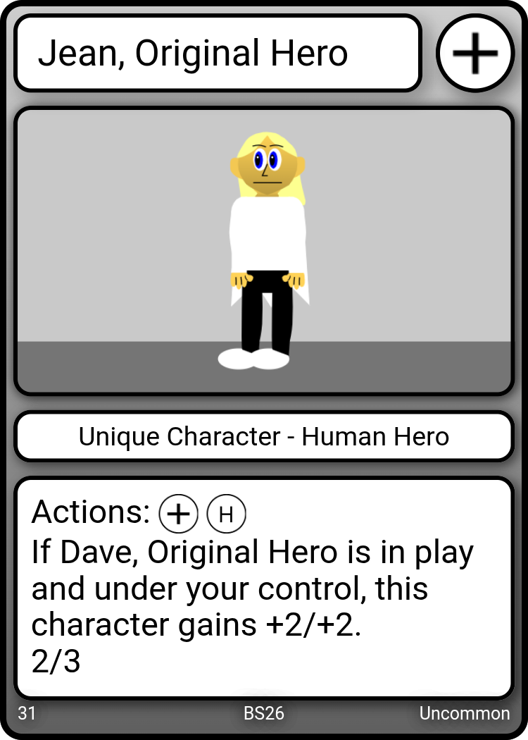 Jean, Original Hero character card